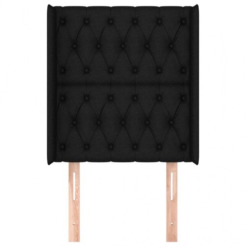 Sengegavl med kanter 83 x 16 x 118/128 cm - sort