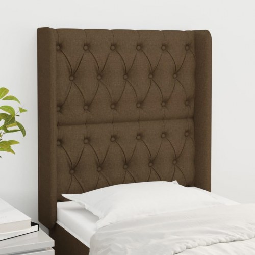 Sengegavl med kanter 83 x 16 x 118/128 cm - mørkebrun