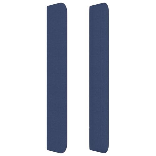 Sengegavl med kanter 83x16x118/128 cm stof blå