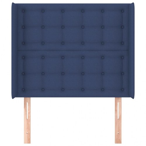 Sengegavl med kanter 103 x 16 x 118/128 cm - blå