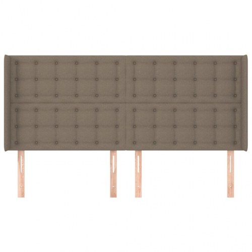 Sengegavl med kanter 183 x 16 x 118/128 cm - gråbrun
