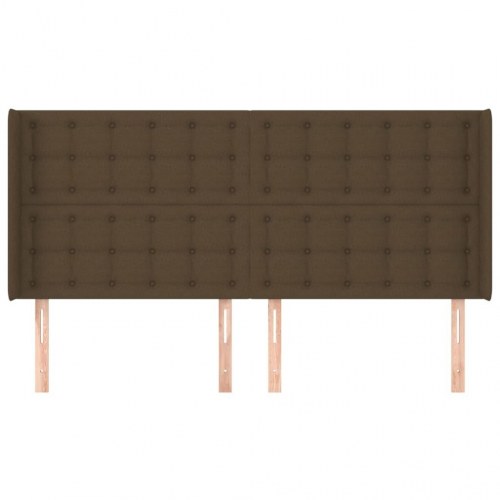 Sengegavl med kanter 203 x 16 x 118/128 cm - mørkebrun