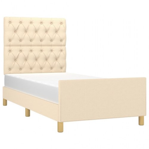 Sengeramme uden madras 80×200 cm - stof, cremefarvet