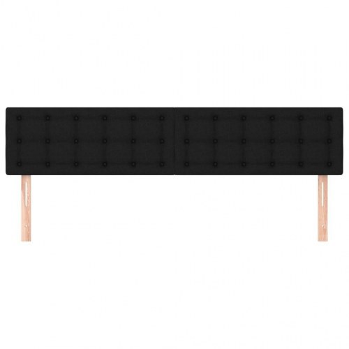 Polstret sengegavl i stof - 160 × 5 × 78/88 cm, sort