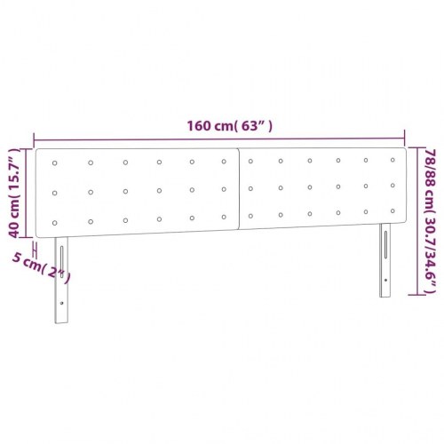 Polstret sengegavl i stof - 160 × 5 × 78/88 cm, sort
