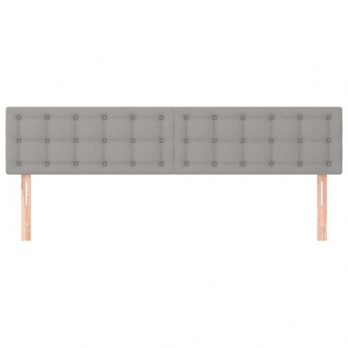 Sengegavl 200 × 5 × 78/88 cm i stof - lysegrå, højdejusterbar