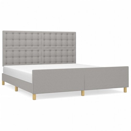 Sengeramme med sengegavl 180 x 200 cm - lysegrå