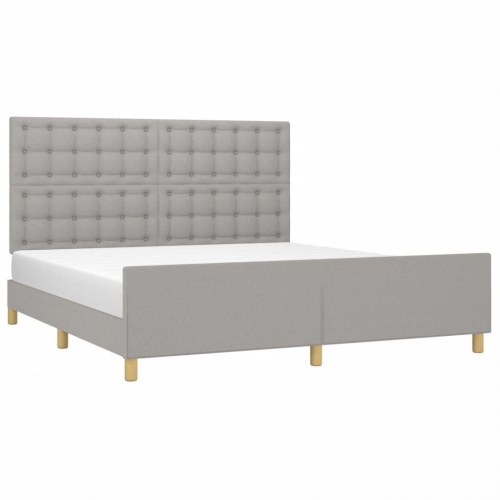 Sengeramme med sengegavl 180 x 200 cm - lysegrå