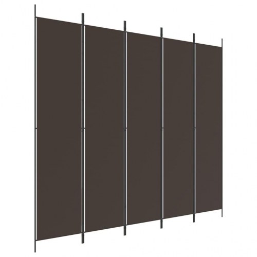 5-panels rumdeler 250x220 cm stof brun