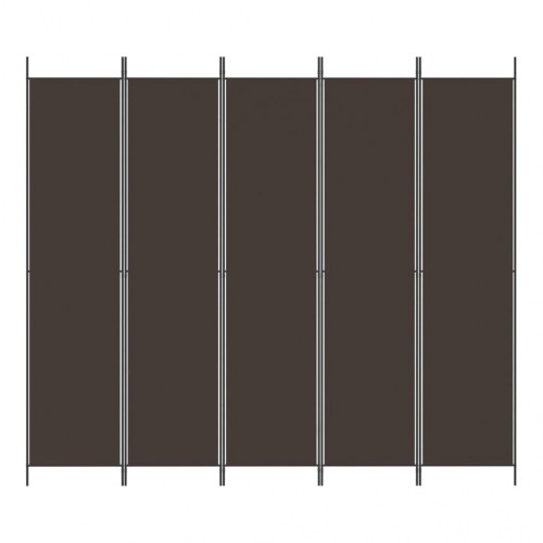 5-panels rumdeler 250x220 cm stof brun