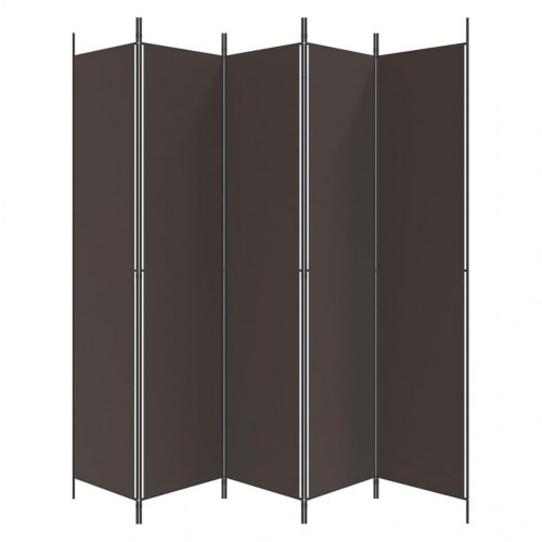 5-panels rumdeler 250x220 cm stof brun