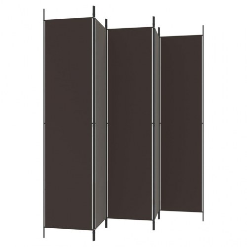 5-panels rumdeler 250x220 cm stof brun