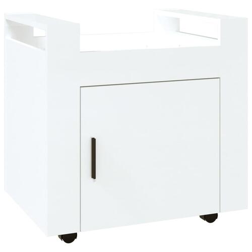 Kontorvogn 60x45x60 cm konstrueret træ hvid højglans