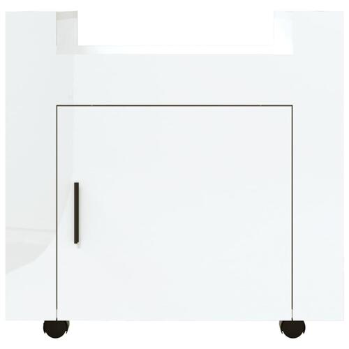 Kontorvogn 60x45x60 cm konstrueret træ hvid højglans