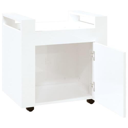 Kontorvogn 60x45x60 cm konstrueret træ hvid højglans