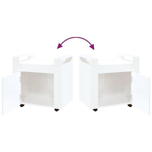Kontorvogn 60x45x60 cm konstrueret træ hvid højglans