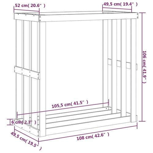 Udendørs brændestativ 108x52x106 cm massivt fyrretræ