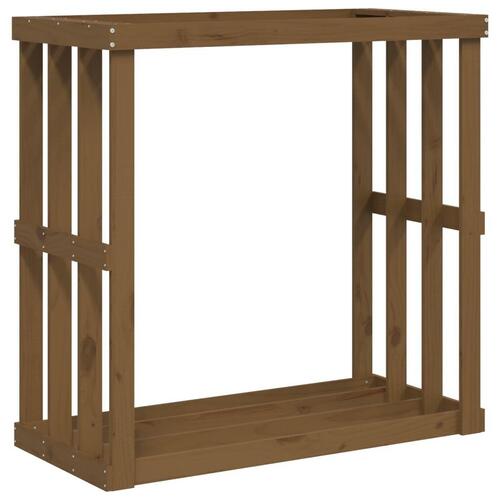 Udendørs brændestativ 108x52x106 cm massivt fyrretræ gyldenbrun