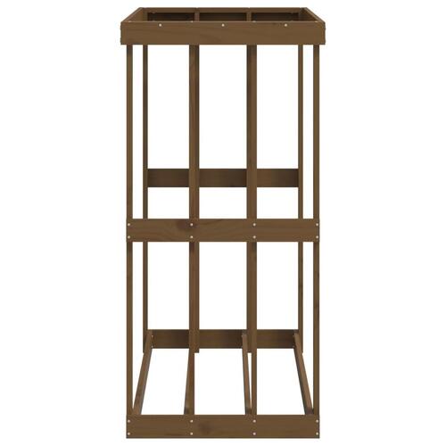 Udendørs brændestativ 108x52x106 cm massivt fyrretræ gyldenbrun
