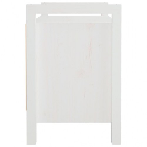 Entrébænk 80x40x60 cm massivt fyrretræ Hvid