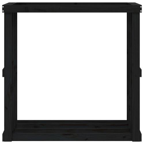 Udendørs brændestativ 108x52x106 cm massivt fyrretræ sort