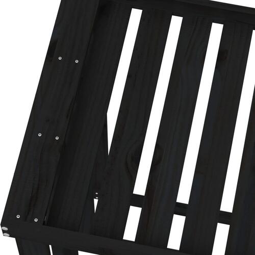Udendørs brændestativ 108x52x106 cm massivt fyrretræ sort