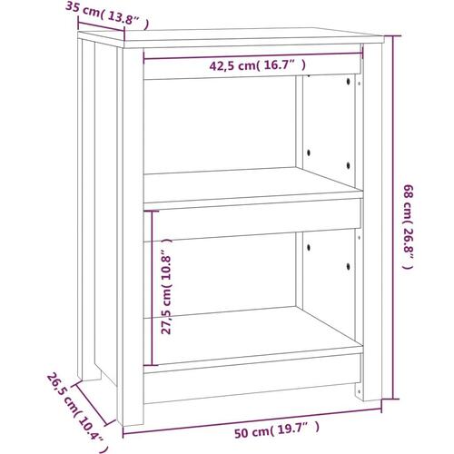 Bogreol 50x35x68 cm massivt fyrretræ hvid