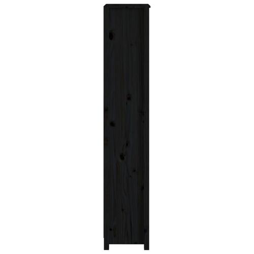Bogreol 50x35x183 cm massivt fyrretræ sort