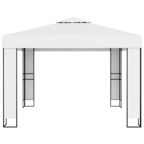 Pavillon med dobbelttag 3x3 m hvid