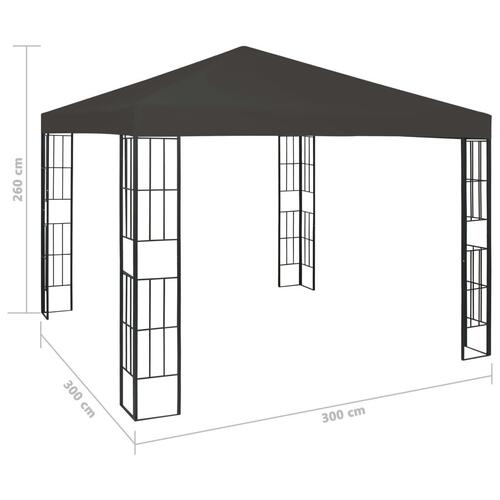 Pavillon 3x3 m antracitgrå