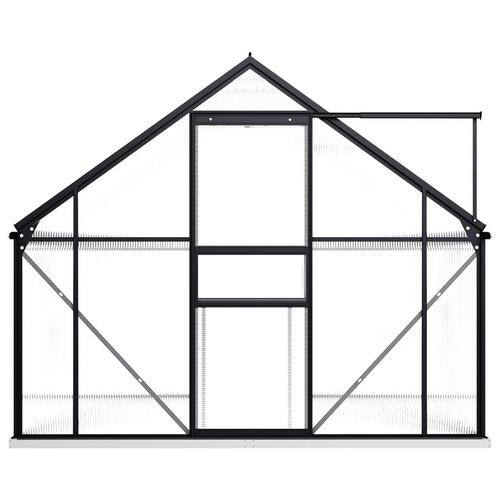 Drivhus med fundamentramme 3,3 m² aluminium antracitgrå