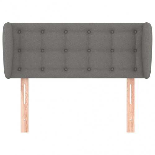 Sengegavl med kanter 103 x 23 x 78/88 cm stof - mørkegrå