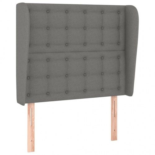 Sengegavl med kanter 83 x 23 x 118/128 cm - mørkegrå