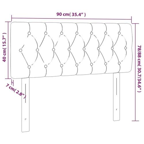 Sengegavl 90x7x78/88 cm stof gråbrun