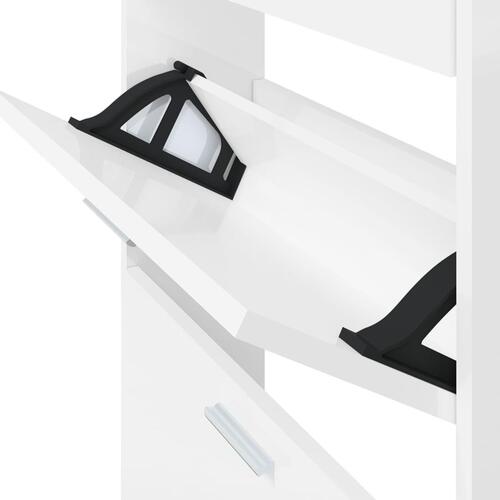 Skoreol 59x17x108 cm konstrueret træ hvid højglans