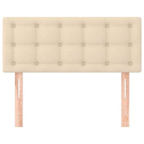Sengegavl i stof - 80×5×78/88 cm, cremefarvet
