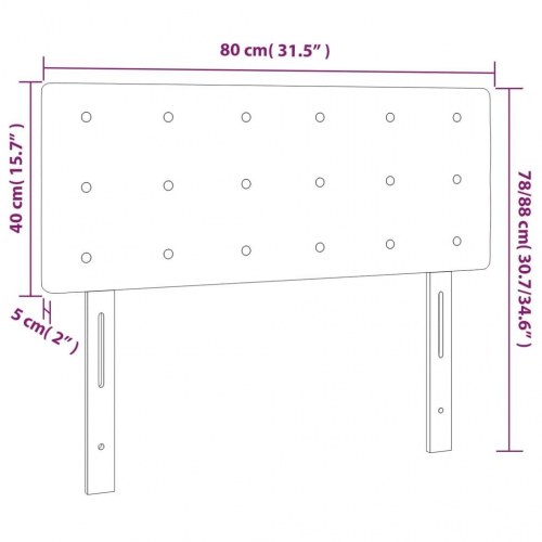 Sengegavl i stof - 80×5×78/88 cm, cremefarvet