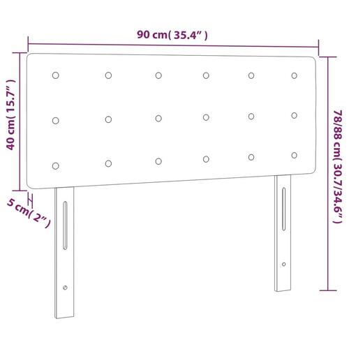 Sengegavl 90x5x78/88 cm stof cremefarvet
