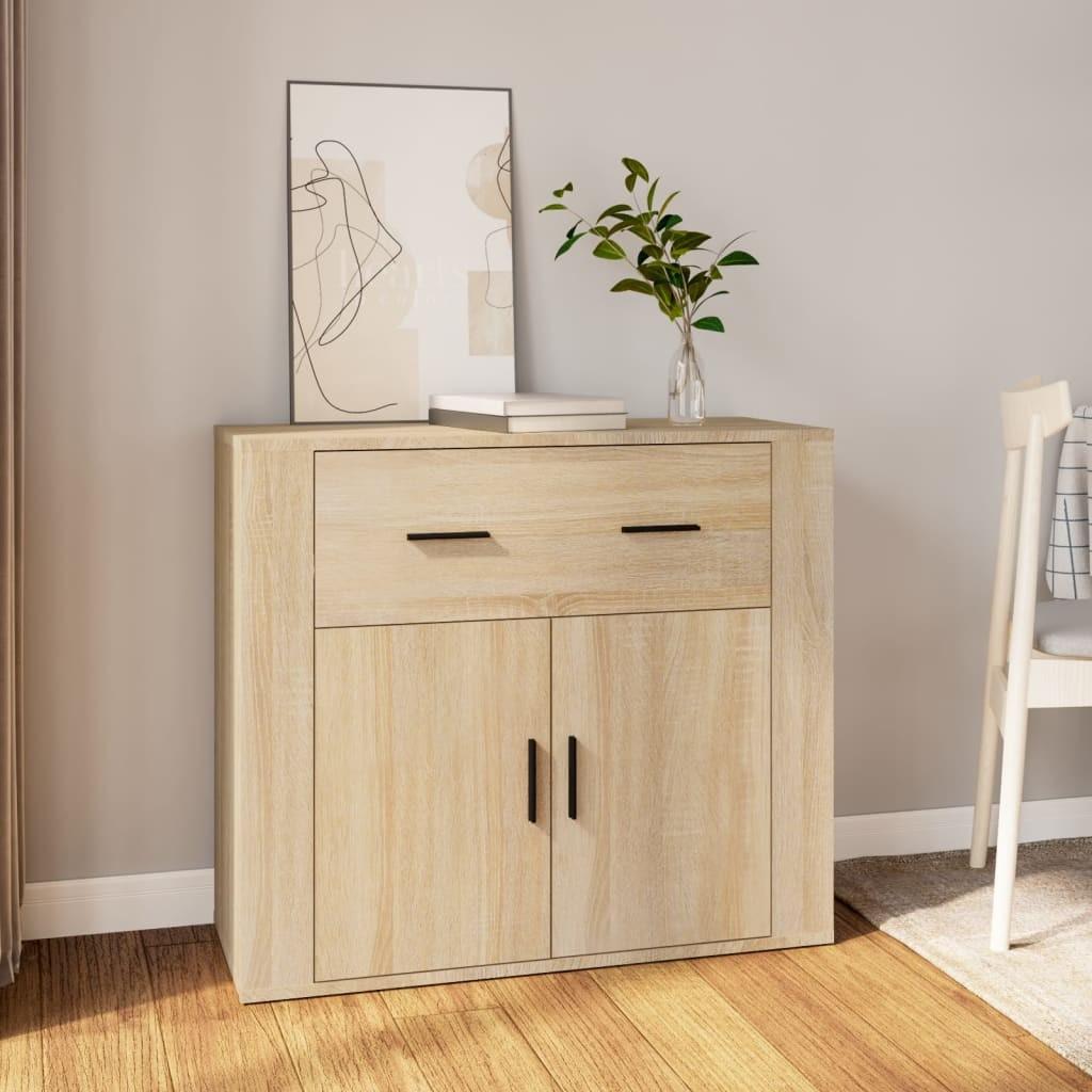 Skænk 80×33×70 cm i konstrueret træ - sonoma-eg