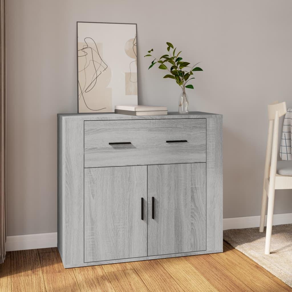 Skænk 80 × 33 × 70 cm i konstrueret træ - grå sonoma-eg