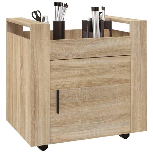 Kontorvogn 60x45x60 cm konstrueret træ sonoma-eg