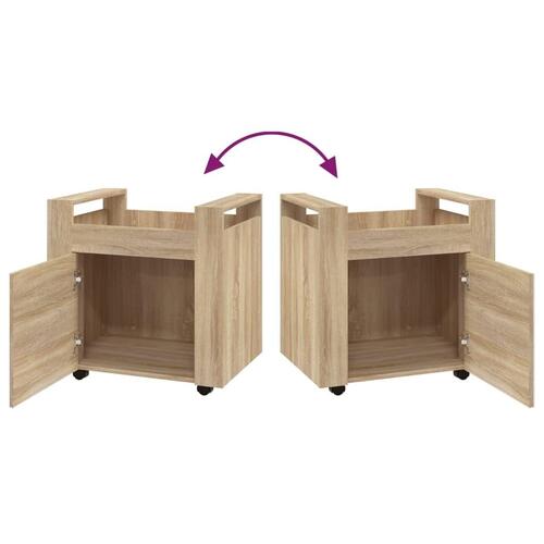 Kontorvogn 60x45x60 cm konstrueret træ sonoma-eg