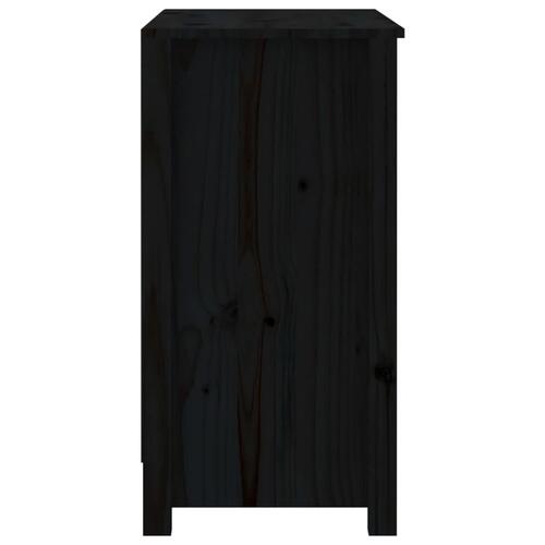Bogreol 80x35x68 cm massivt fyrretræ sort