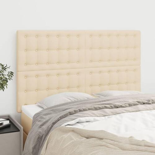 Sengegavle 4 stk. 72x5x78/88 cm stof cremefarvet