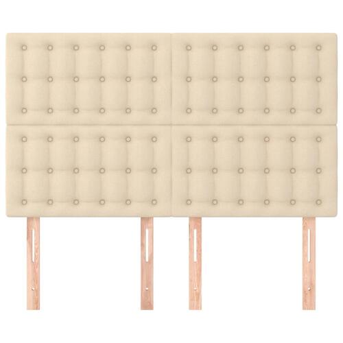 Sengegavle 4 stk. 72x5x78/88 cm stof cremefarvet