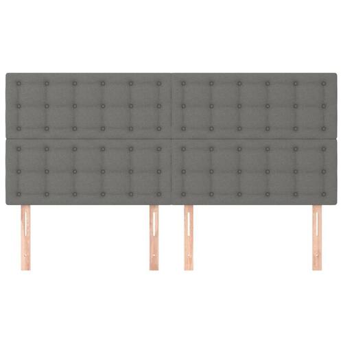 Sengegavle 4 stk. 90x5x78/88 cm stof mørkegrå