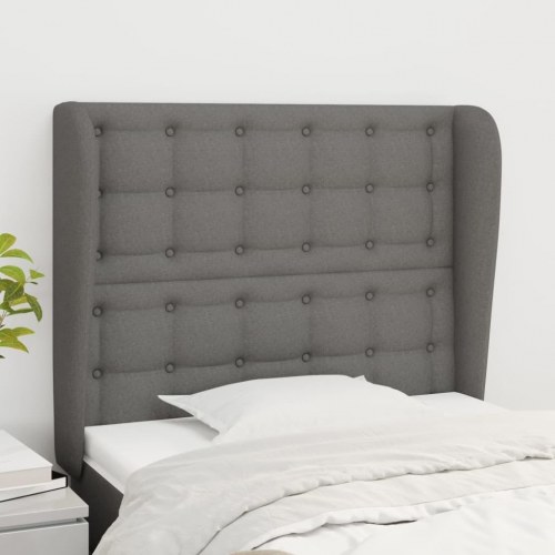 Sengegavl med kanter 93 x 23 x 118/128 cm - mørkegrå