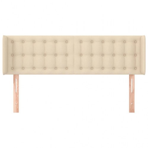 Sengegavl med kanter 147 x 16 x 78/88 cm - cremefarvet