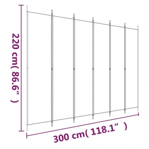 Rumdeler med 6 paneler 300 x 220 cm - brun