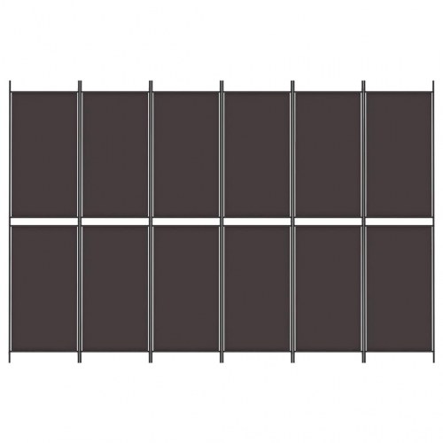 6-panels rumdeler 300x200 cm stof brun